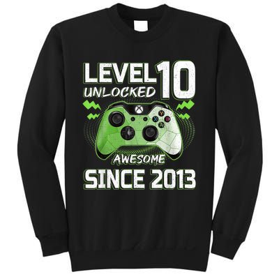 Level 10 Unlocked Awesome Since 2013 10th Birthday Gaming Sweatshirt