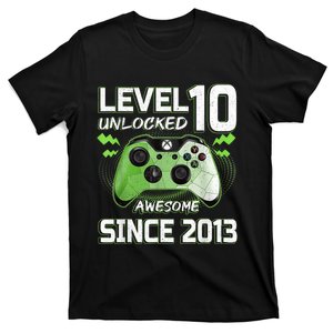 Level 10 Unlocked Awesome Since 2013 10th Birthday Gaming T-Shirt