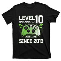 Level 10 Unlocked Awesome Since 2013 10th Birthday Gaming T-Shirt