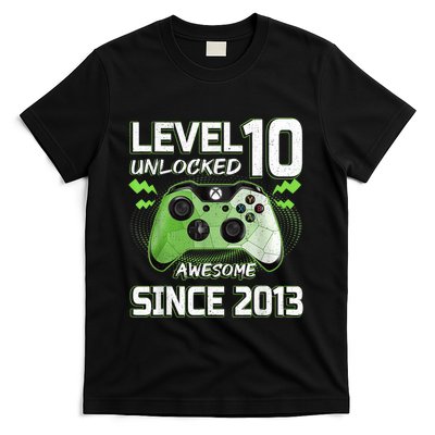 Level 10 Unlocked Awesome Since 2013 10th Birthday Gaming T-Shirt