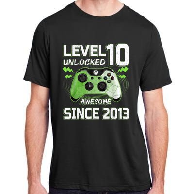 Level 10 Unlocked Awesome Since 2013 10th Birthday Gaming Adult ChromaSoft Performance T-Shirt