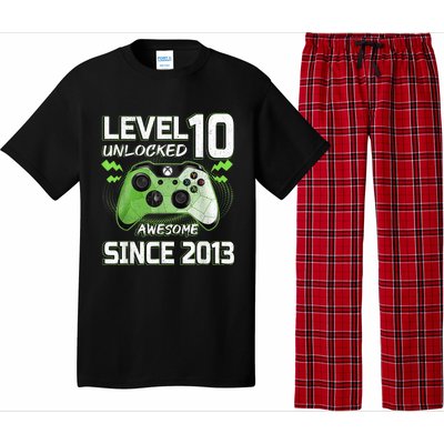 Level 10 Unlocked Awesome Since 2013 10th Birthday Gaming Pajama Set