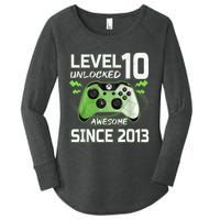 Level 10 Unlocked Awesome Since 2013 10th Birthday Gaming Women's Perfect Tri Tunic Long Sleeve Shirt