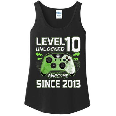 Level 10 Unlocked Awesome Since 2013 10th Birthday Gaming Ladies Essential Tank