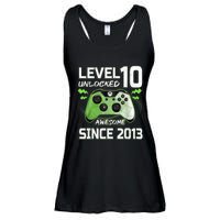 Level 10 Unlocked Awesome Since 2013 10th Birthday Gaming Ladies Essential Flowy Tank