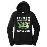 Level 10 Unlocked Awesome Since 2013 10th Birthday Gaming Women's Pullover Hoodie