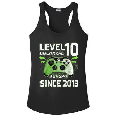 Level 10 Unlocked Awesome Since 2013 10th Birthday Gaming Ladies PosiCharge Competitor Racerback Tank