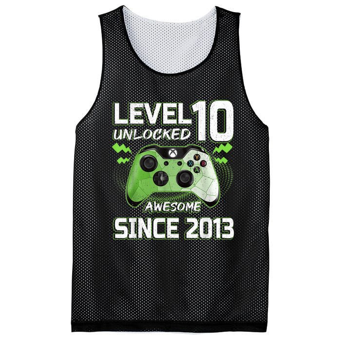 Level 10 Unlocked Awesome Since 2013 10th Birthday Gaming Mesh Reversible Basketball Jersey Tank