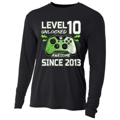 Level 10 Unlocked Awesome Since 2013 10th Birthday Gaming Cooling Performance Long Sleeve Crew