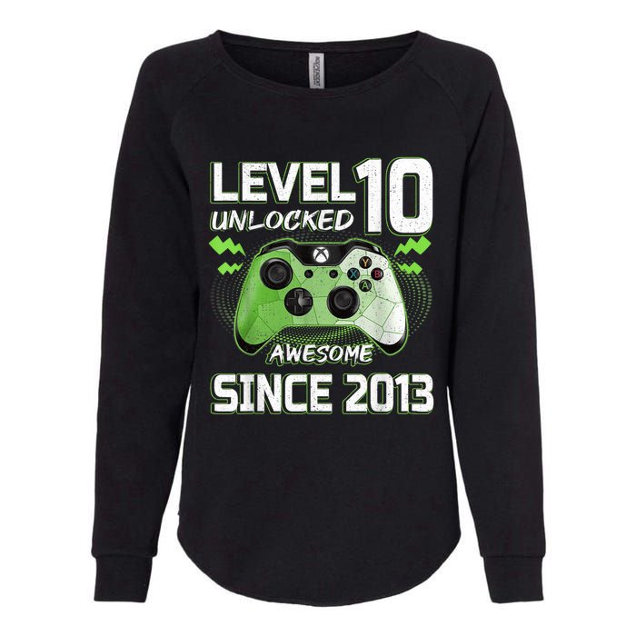 Level 10 Unlocked Awesome Since 2013 10th Birthday Gaming Womens California Wash Sweatshirt