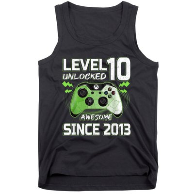 Level 10 Unlocked Awesome Since 2013 10th Birthday Gaming Tank Top