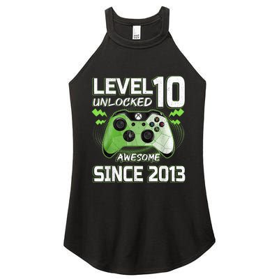 Level 10 Unlocked Awesome Since 2013 10th Birthday Gaming Women's Perfect Tri Rocker Tank