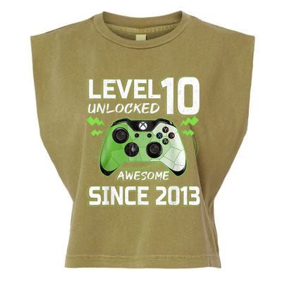 Level 10 Unlocked Awesome Since 2013 10th Birthday Gaming Garment-Dyed Women's Muscle Tee