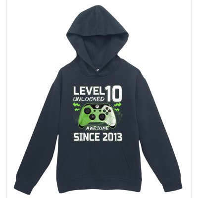 Level 10 Unlocked Awesome Since 2013 10th Birthday Gaming Urban Pullover Hoodie