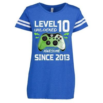 Level 10 Unlocked Awesome Since 2013 10th Birthday Gaming Enza Ladies Jersey Football T-Shirt