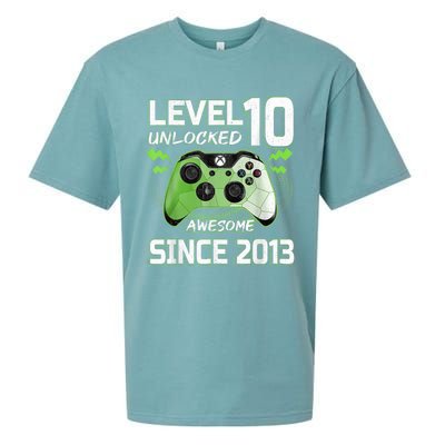 Level 10 Unlocked Awesome Since 2013 10th Birthday Gaming Sueded Cloud Jersey T-Shirt