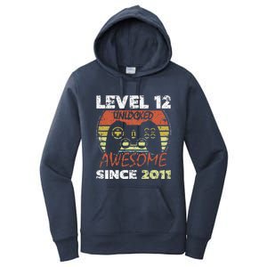 Level 12 Unlocked Awesome Since 2011 12th Birthday Gaming Women's Pullover Hoodie