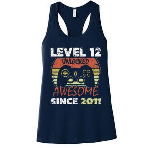 Level 12 Unlocked Awesome Since 2011 12th Birthday Gaming Women's Racerback Tank