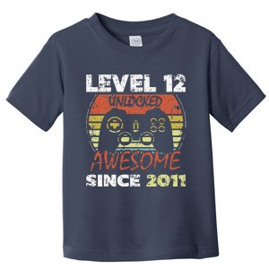 Level 12 Unlocked Awesome Since 2011 12th Birthday Gaming Toddler T-Shirt