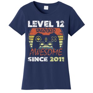 Level 12 Unlocked Awesome Since 2011 12th Birthday Gaming Women's T-Shirt