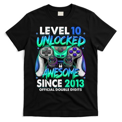 Level 10 Unlocked Awesome Since 2013 10th Birthday Gaming T-Shirt