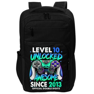 Level 10 Unlocked Awesome Since 2013 10th Birthday Gaming Impact Tech Backpack