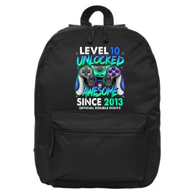Level 10 Unlocked Awesome Since 2013 10th Birthday Gaming 16 in Basic Backpack