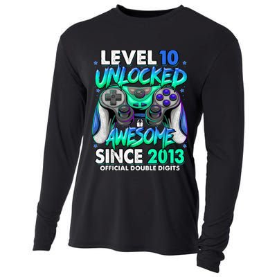 Level 10 Unlocked Awesome Since 2013 10th Birthday Gaming Cooling Performance Long Sleeve Crew