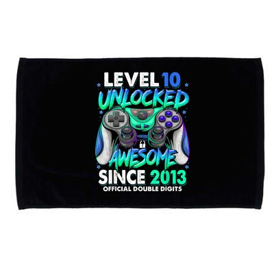 Level 10 Unlocked Awesome Since 2013 10th Birthday Gaming Microfiber Hand Towel