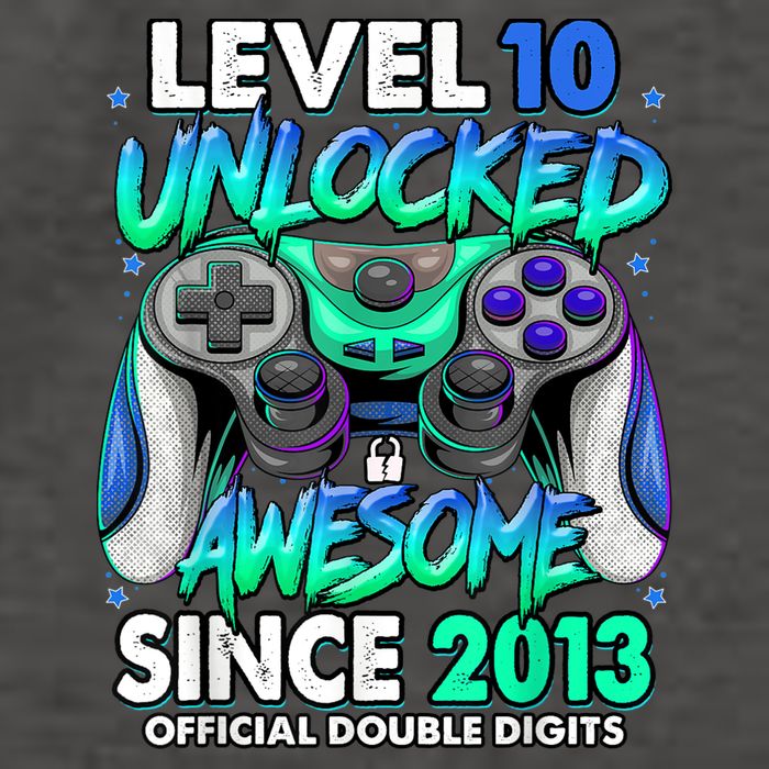 Level 10 Unlocked Awesome Since 2013 10th Birthday Gaming Vector Backpack