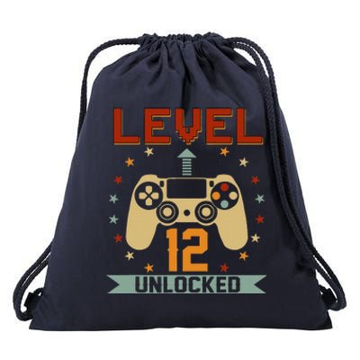 Level 12 Unlocked Funny Video Gamer 12th Birthday Gift Cute Drawstring Bag