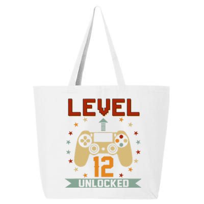 Level 12 Unlocked Funny Video Gamer 12th Birthday Gift Cute 25L Jumbo Tote