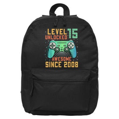 Level 15 Unlocked 15th Birthday 15 Year Old Boy Gifts Gamer 16 in Basic Backpack