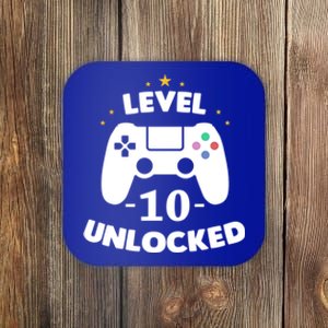 Level 10 Unlocked Video Games 10th Birthday Party Gift Idea Gift Coaster