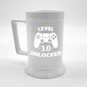 Level 10 Unlocked Video Games 10th Birthday Party Gift Idea Gift Beer Stein