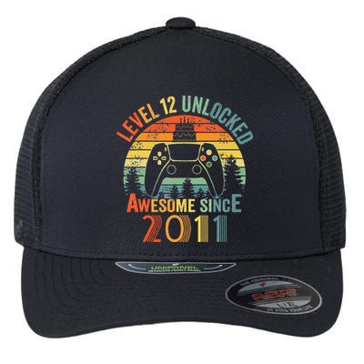 Level 12 Unlocked Video Game 12 Years Old 12th Birthdays Flexfit Unipanel Trucker Cap