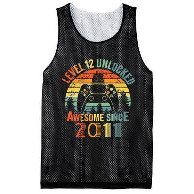 Level 12 Unlocked Video Game 12 Years Old 12th Birthdays Mesh Reversible Basketball Jersey Tank