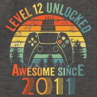 Level 12 Unlocked Video Game 12 Years Old 12th Birthdays Vector Backpack