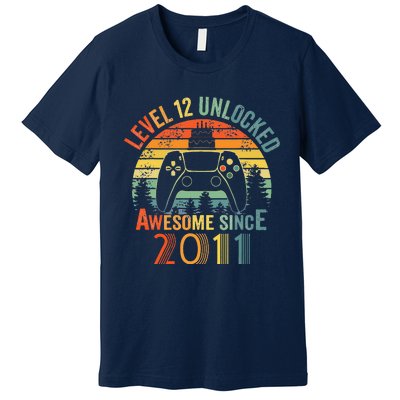 Level 12 Unlocked Video Game 12 Years Old 12th Birthdays Premium T-Shirt