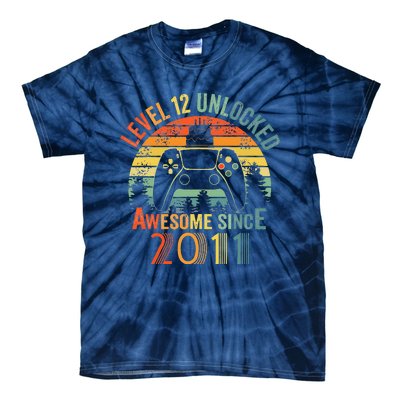 Level 12 Unlocked Video Game 12 Years Old 12th Birthdays Tie-Dye T-Shirt