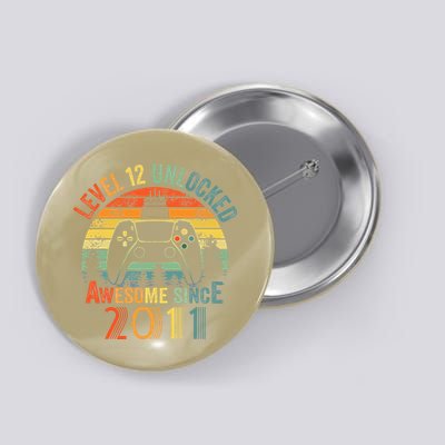 Level 12 Unlocked Video Game 12 Years Old 12th Birthdays Button