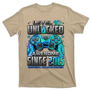 Level 10 Unlocked Awesome Since 2015 10th Birthday Gaming Gift T-Shirt