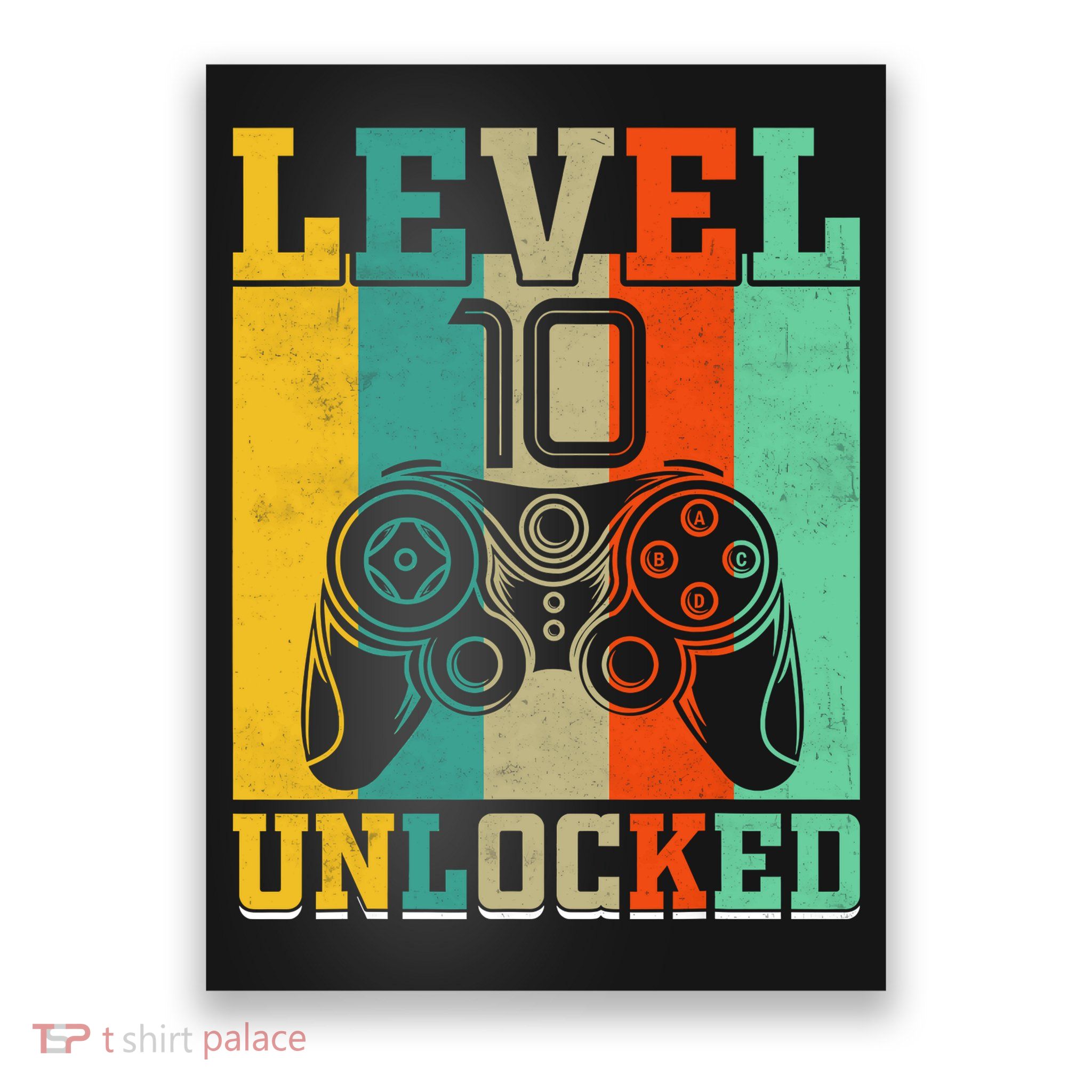Level 10 Unlocked Birthday For Boy 10 Years Old Gamer Bday Poster