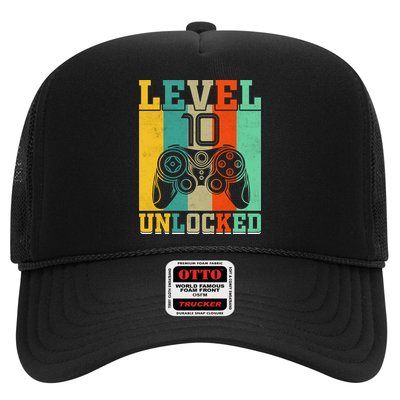 Level 10 Unlocked Birthday For Boy 10 Years Old Gamer Bday Trucker Hat