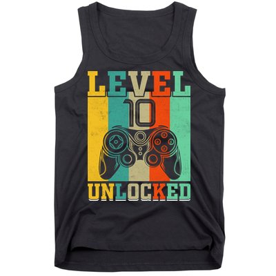 Level 10 Unlocked Birthday For Boy 10 Years Old Gamer Bday Tank Top