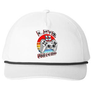 Level 13 Unlocked Matching Video Game 13th Birthday Gift Snapback Five-Panel Rope Hat