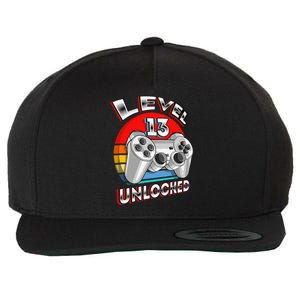 Level 13 Unlocked Matching Video Game 13th Birthday Gift Wool Snapback Cap