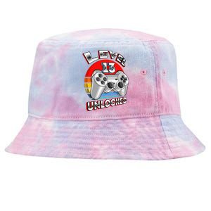 Level 13 Unlocked Matching Video Game 13th Birthday Gift Tie-Dyed Bucket Hat