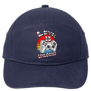 Level 13 Unlocked Matching Video Game 13th Birthday Gift 7-Panel Snapback Hat