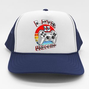 Level 13 Unlocked Matching Video Game 13th Birthday Gift Trucker Hat